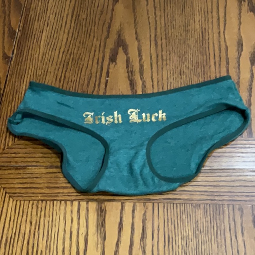 Gold Shamrock ☘️ on Green Cami & “Irish Luck” on Panty set for St Patrick’s Day - Picture 6 of 8